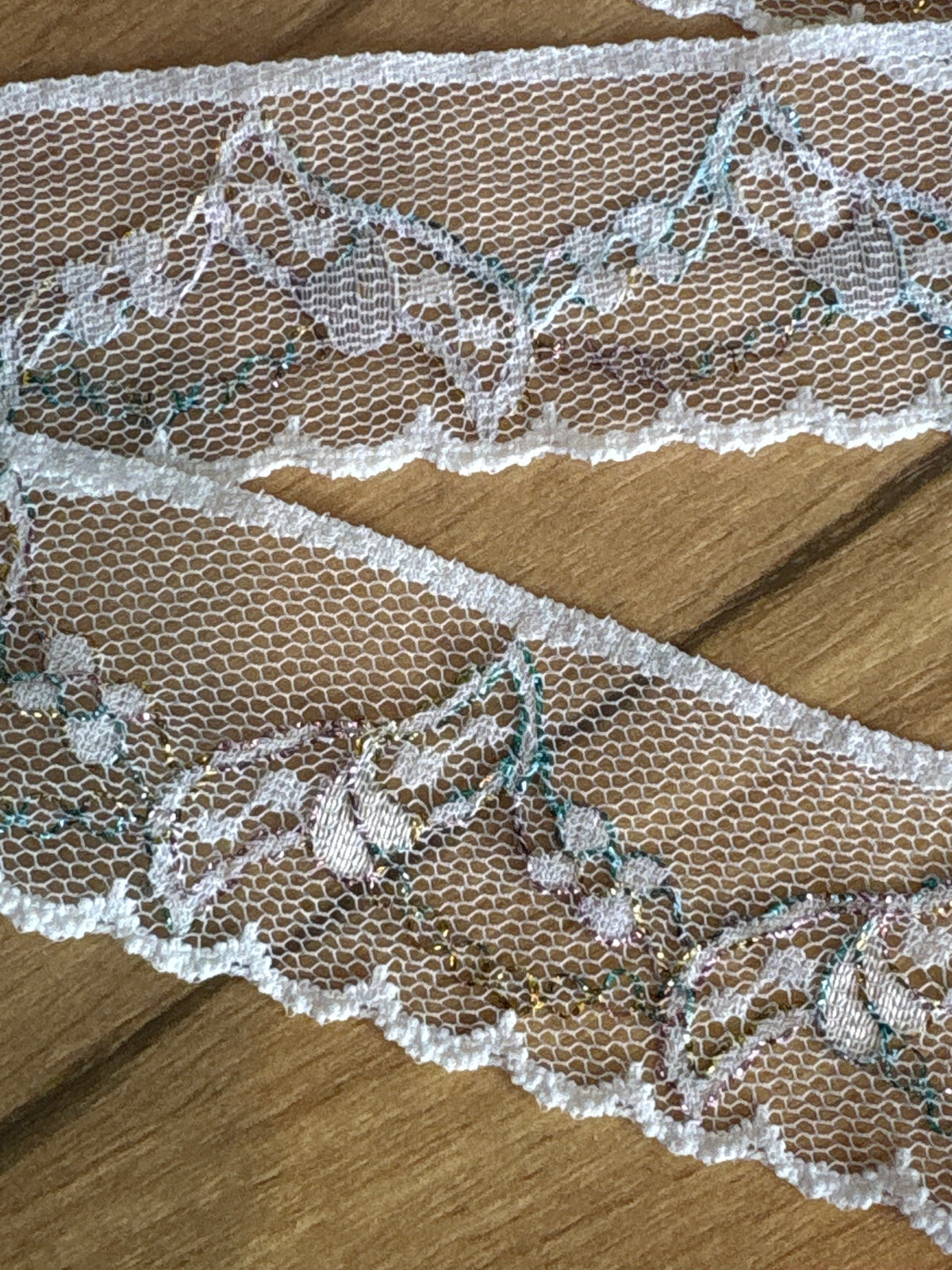 Ivory with Metallic Detail Lace | 30mm Wide