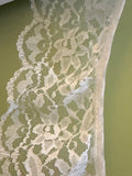 White gathered nylon lace, 80mm wide