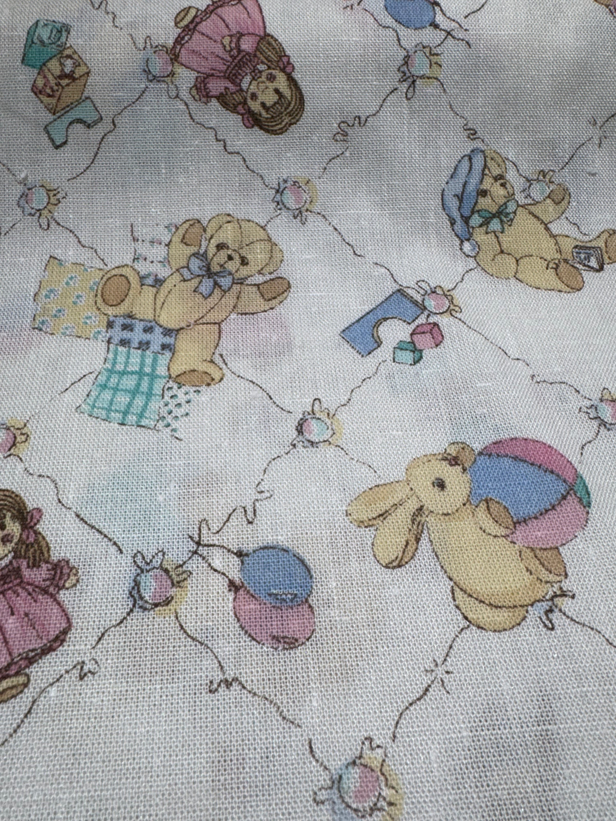 Nursery print linen mix fabric 60” wide