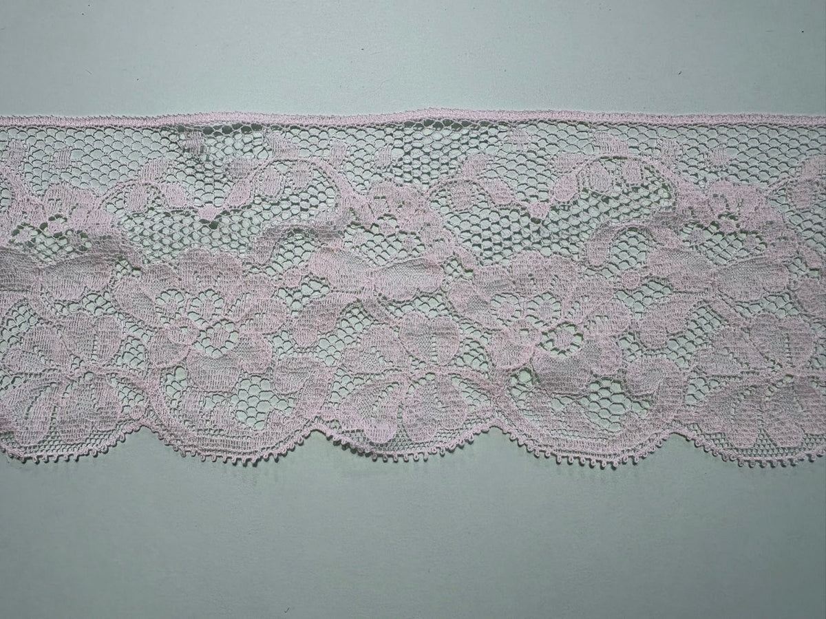 Cream cotton Cluny lace trim with floral openwork, 95mm wide