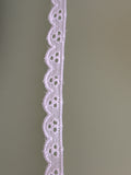 White Broderie Anglaise lace trim, 10mm wide