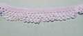 White cotton crochet stretch lace with openwork scalloped edge, 25mm wide