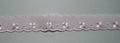 Cream broderie anglaise lace trim with embroidered floral detail and scalloped edge, 25mm wide