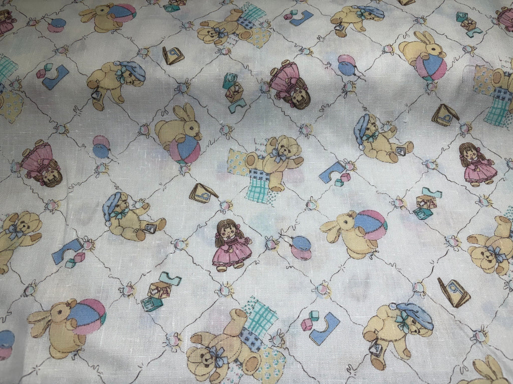 Nursery print linen mix fabric 60” wide