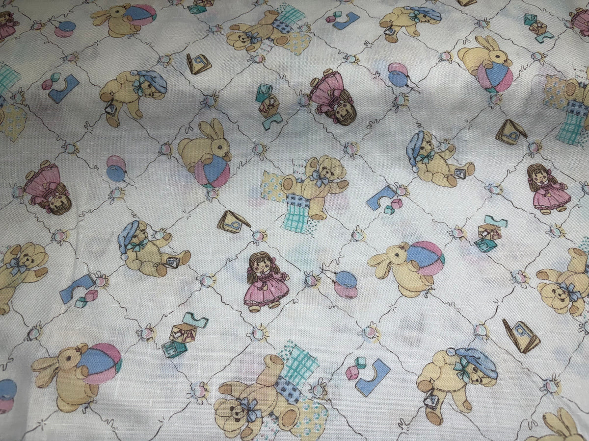 Nursery print linen mix fabric 60” wide