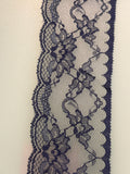 Navy flat lace, 80mm wide