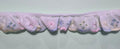 White and pastel broderie anglaise gathered cotton lace trim with embroidered floral details, 25mm wide