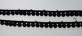 Black guipure lace trim with scalloped loop edge, 17mm wide