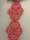 Red corded lace, 80mm wide