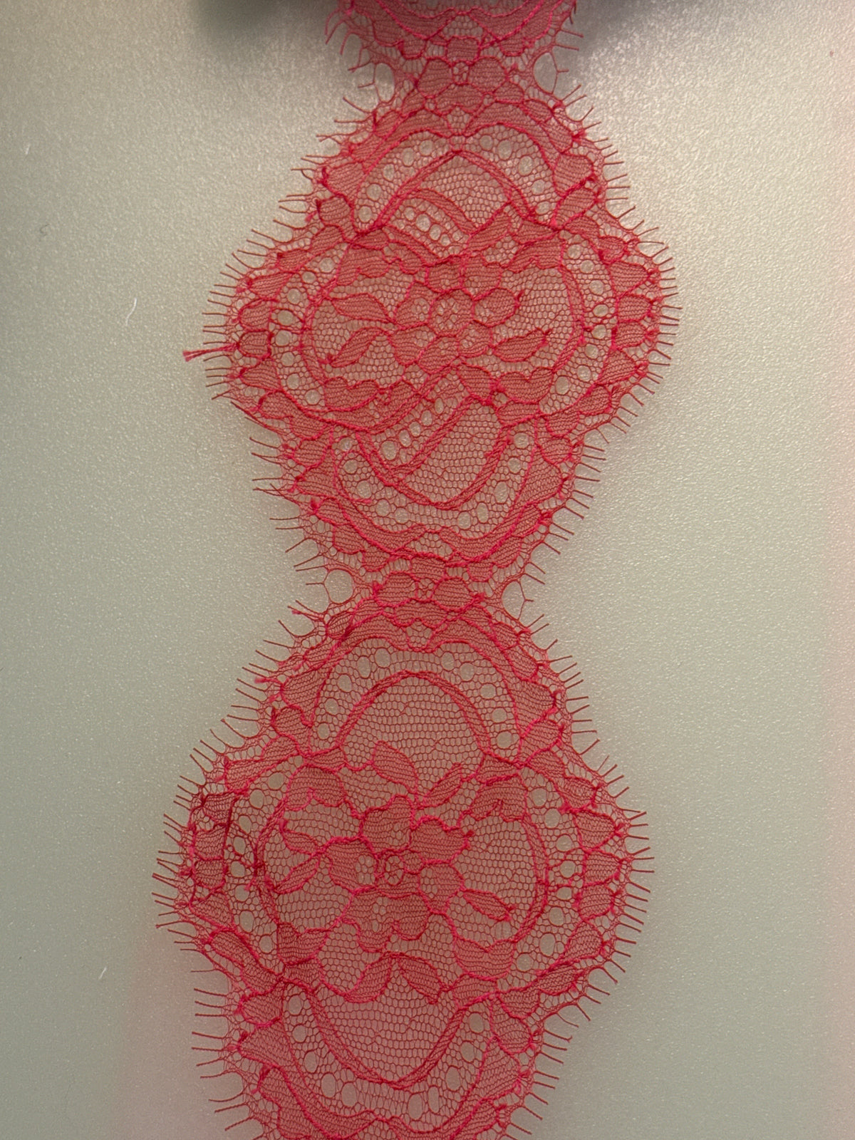 Red corded lace, 80mm wide