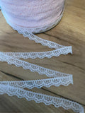 Peachy pink lace trim, 11mm wide