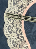 Gathered pink lace, 65mm wide