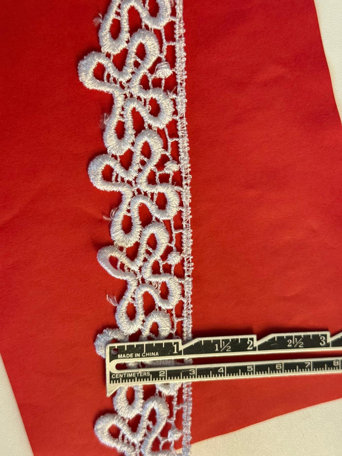 White guipure lace, 35mm wide