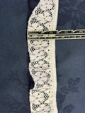 White lilac gathered lace, 45mm wide