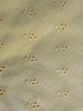 Lemon cotton broderie anglaise fabric, 1500mm wide