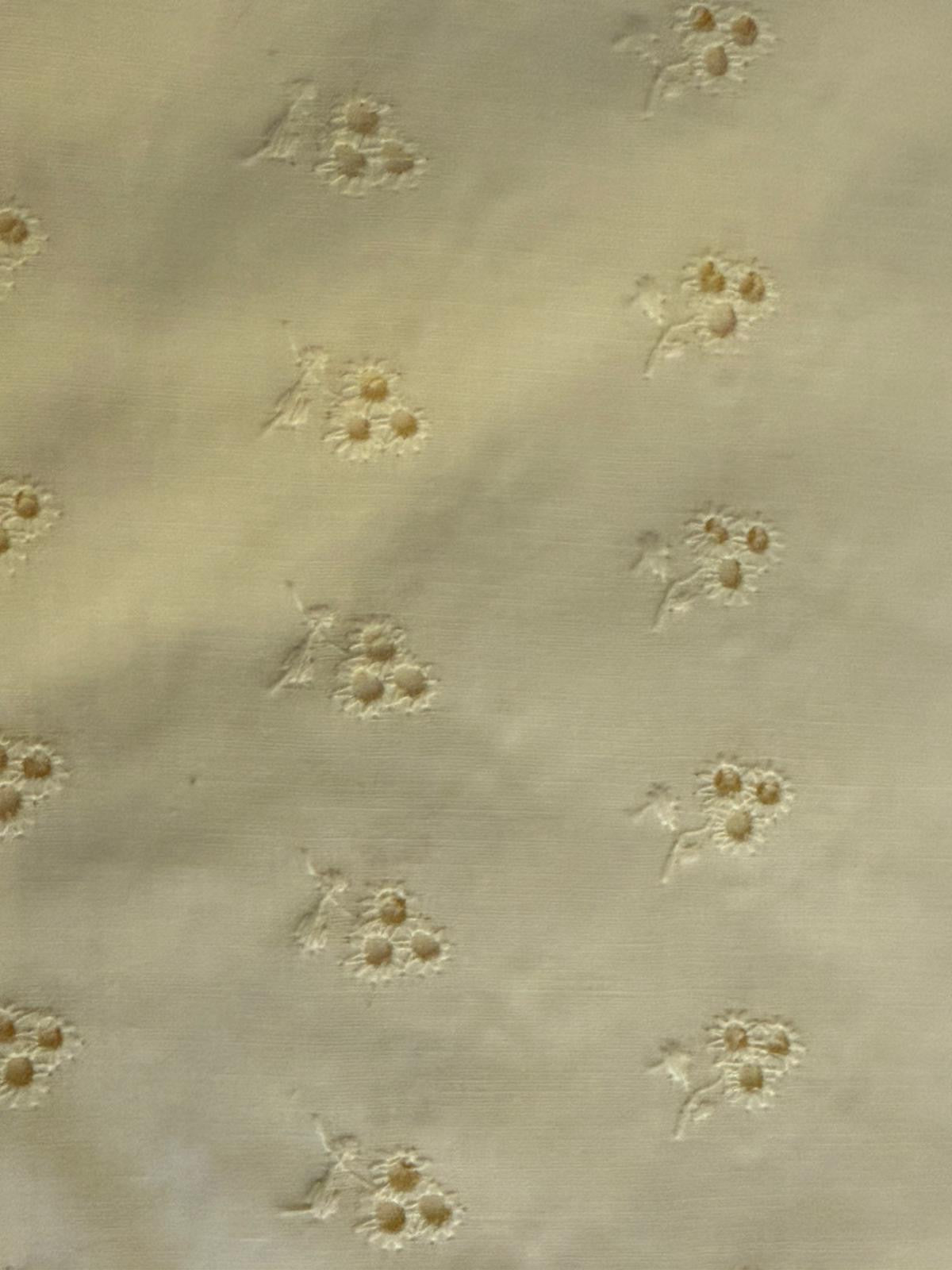 Lemon cotton broderie anglaise fabric, 1500mm wide