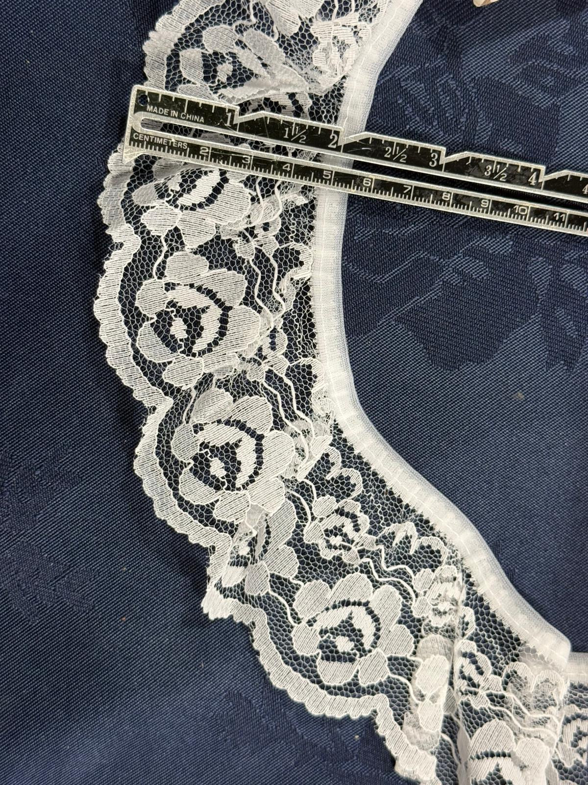 White gathered lace, 65mm wide