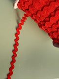 Red ric rac trim, 4mm wide