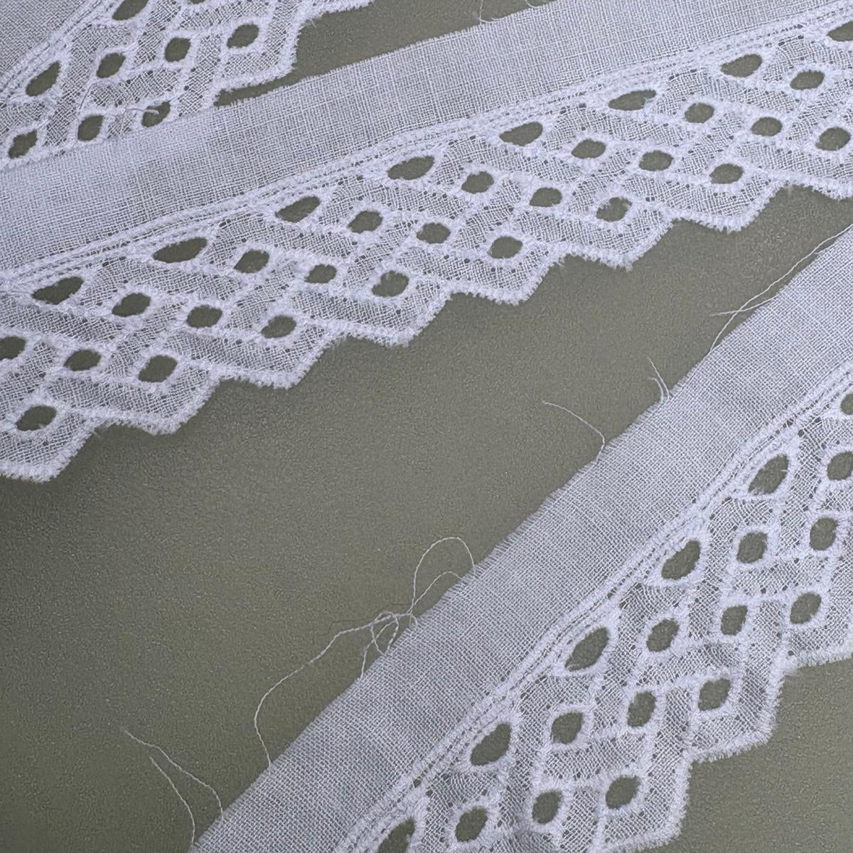 Austrian Broderie Anglaise Insertion Lace – White | 2 Inch Wide — supporting merchandising close-up, same product, inspiration only