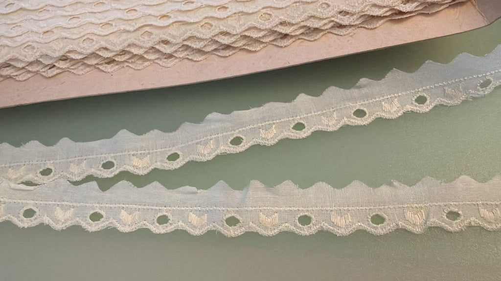 Cream Austrian Broderie Anglaise Lace – Spike Edge | 22mm Wide — supporting merchandising detail image, same product, inspiration only
