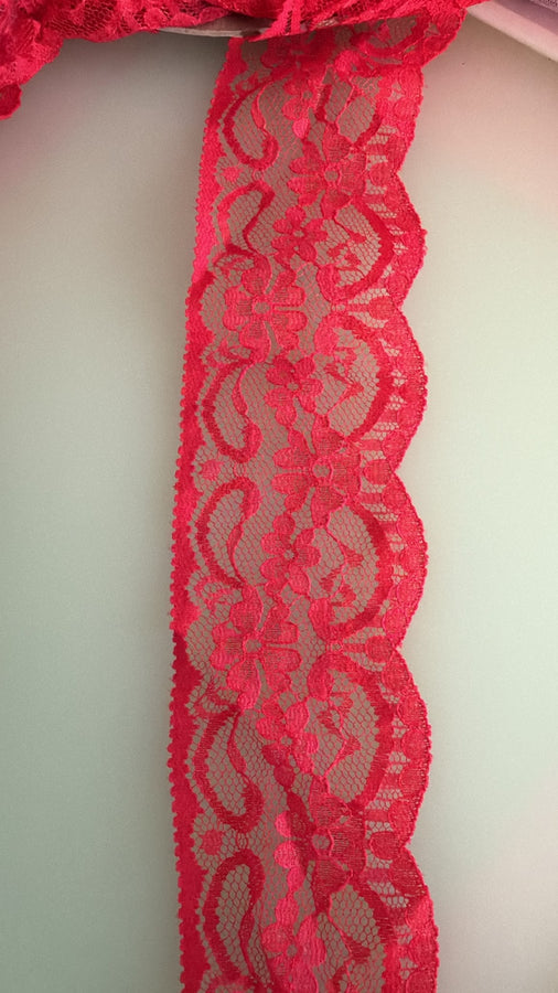 Red Nylon Lace | 60mm Wide — supporting merchandising detail image, same product, inspiration only