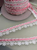 Pink Ribbon Insert Lace | 1in Wide