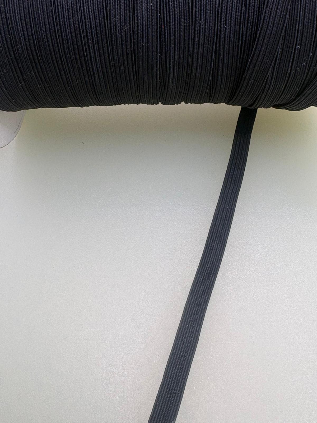 Black elastic trim, 8mm wide