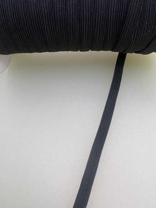Black elastic trim, 8mm wide