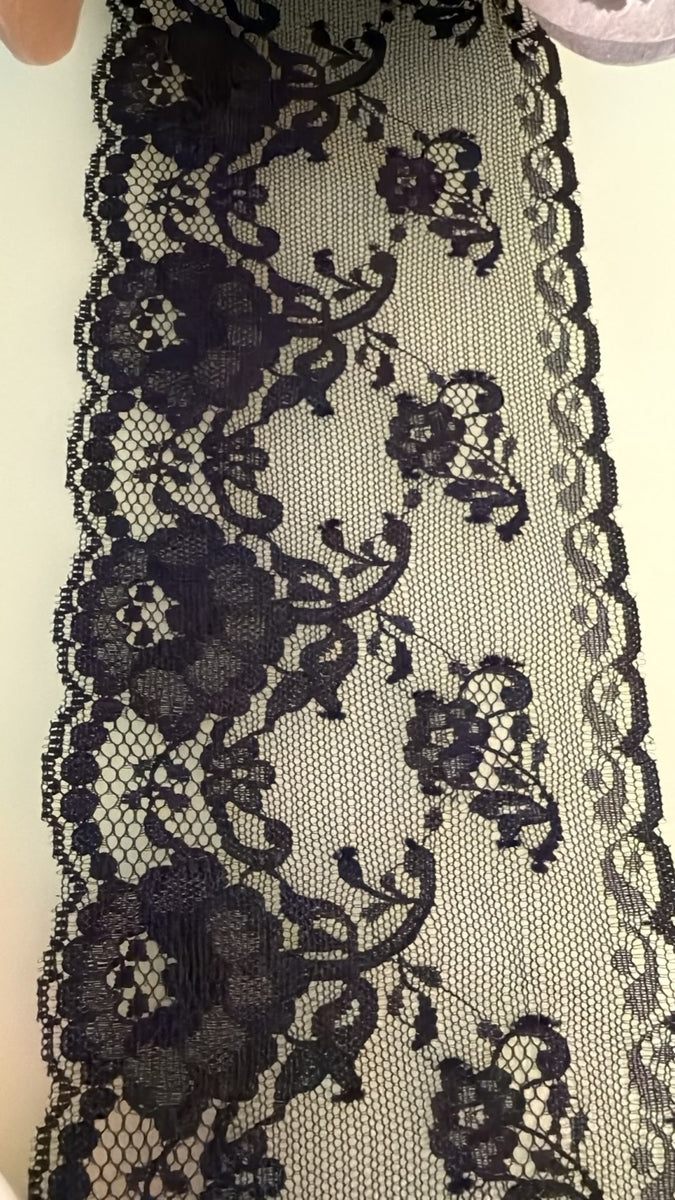 Lace Trim – Black | 4 Inch Wide — supporting merchandising detail image, same product, inspiration only