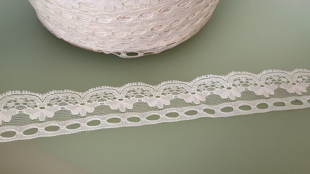 Cream ribbon insert lace, 30mm wide