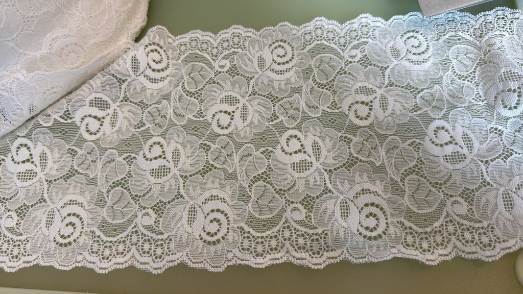 Stretch Lace – Ivory | 6 Inch Wide — supporting merchandising close-up, same product, inspiration only
