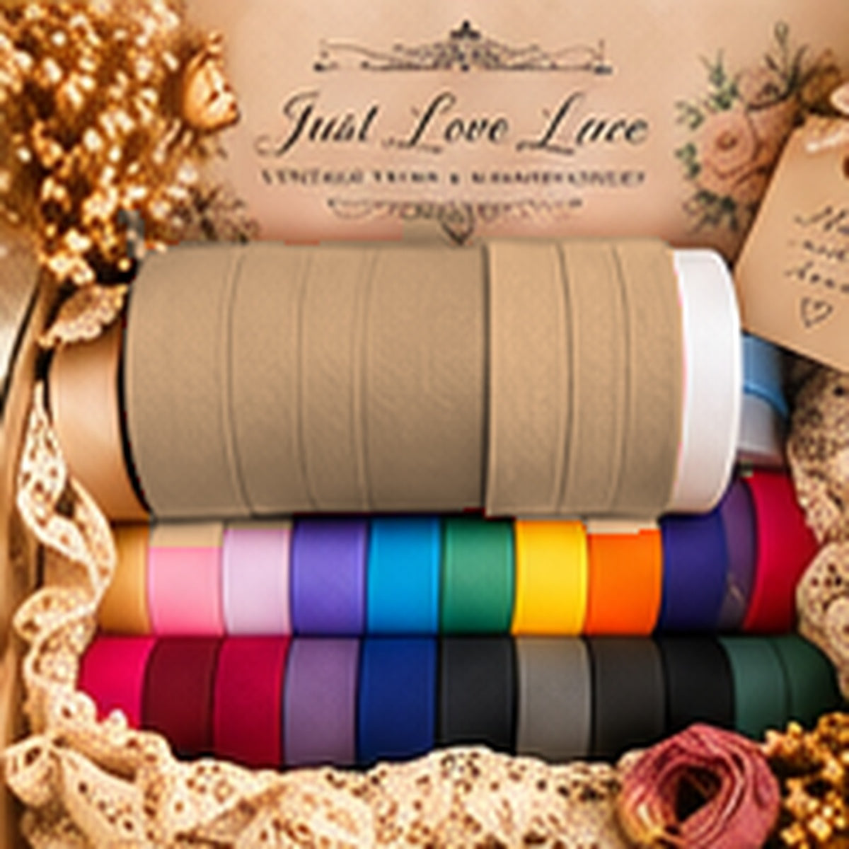 Just Love Lace cotton bias binding — Biscuit