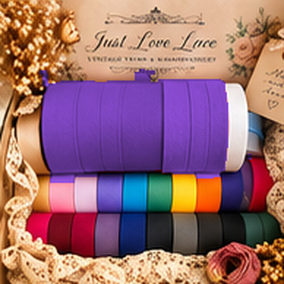 Just Love Lace cotton bias binding — Purple