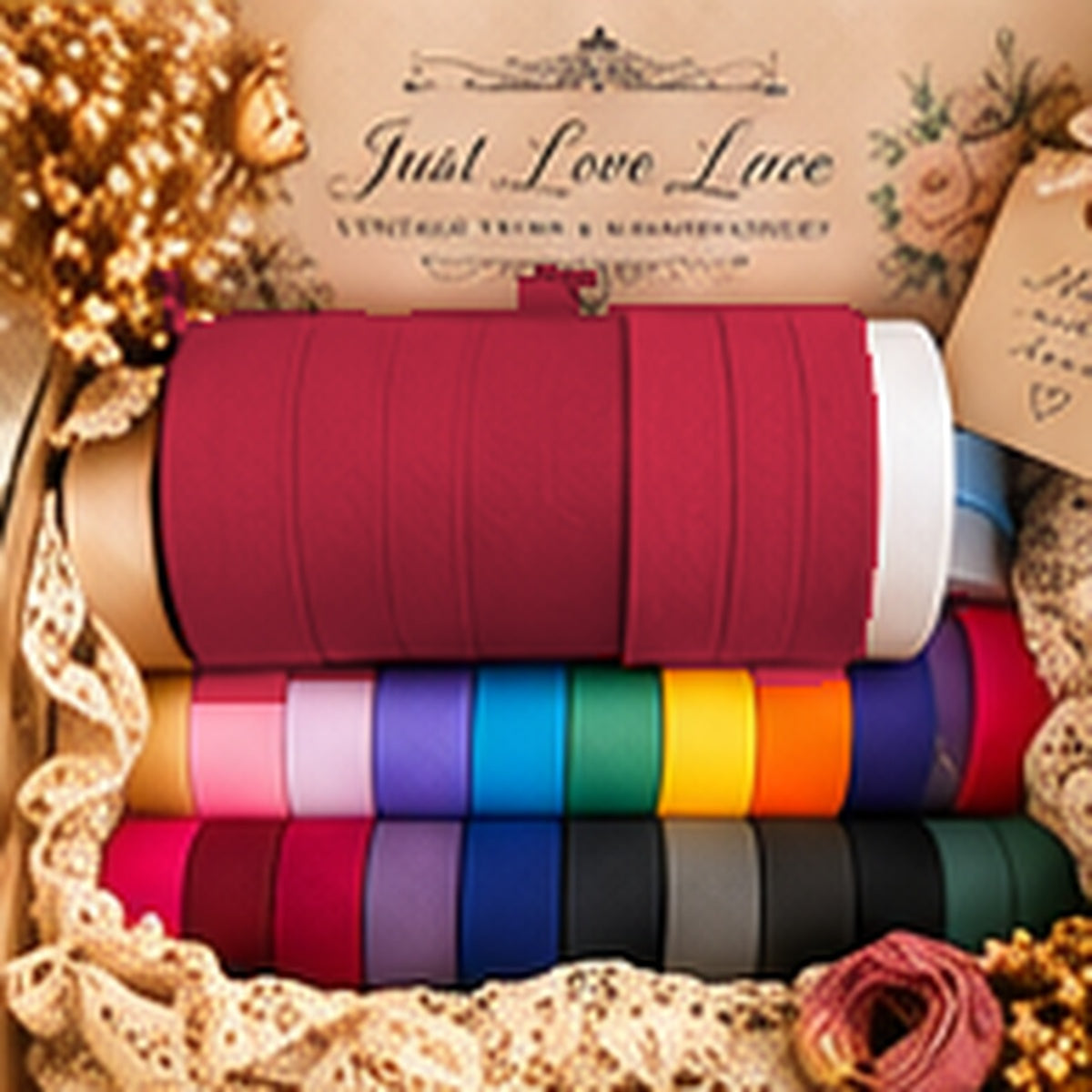 Just Love Lace cotton bias binding — Burgundy