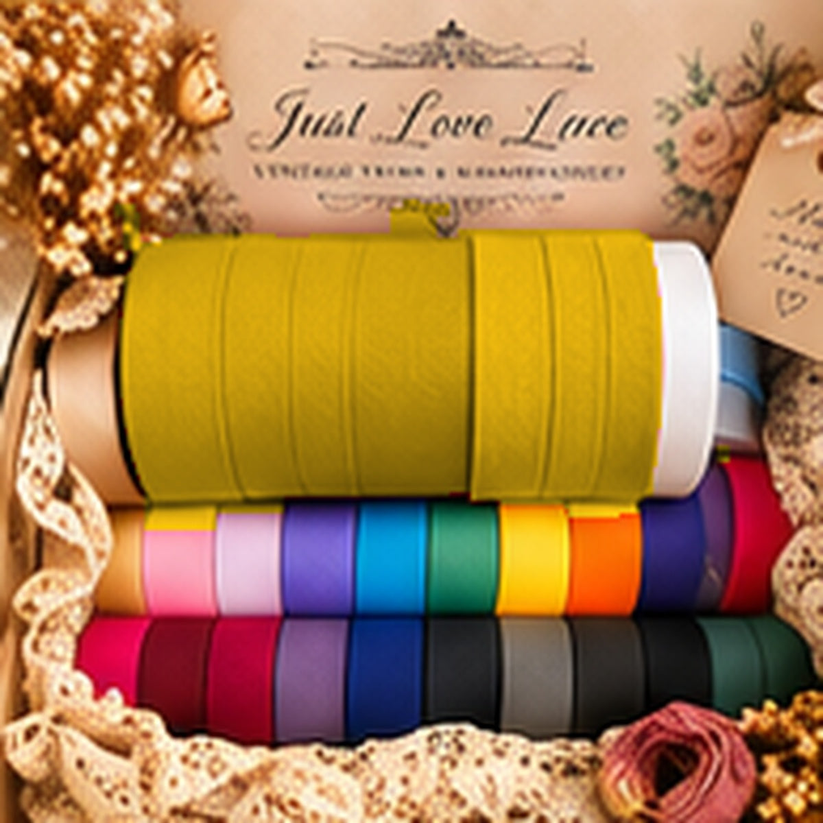 Just Love Lace cotton bias binding — Yellow