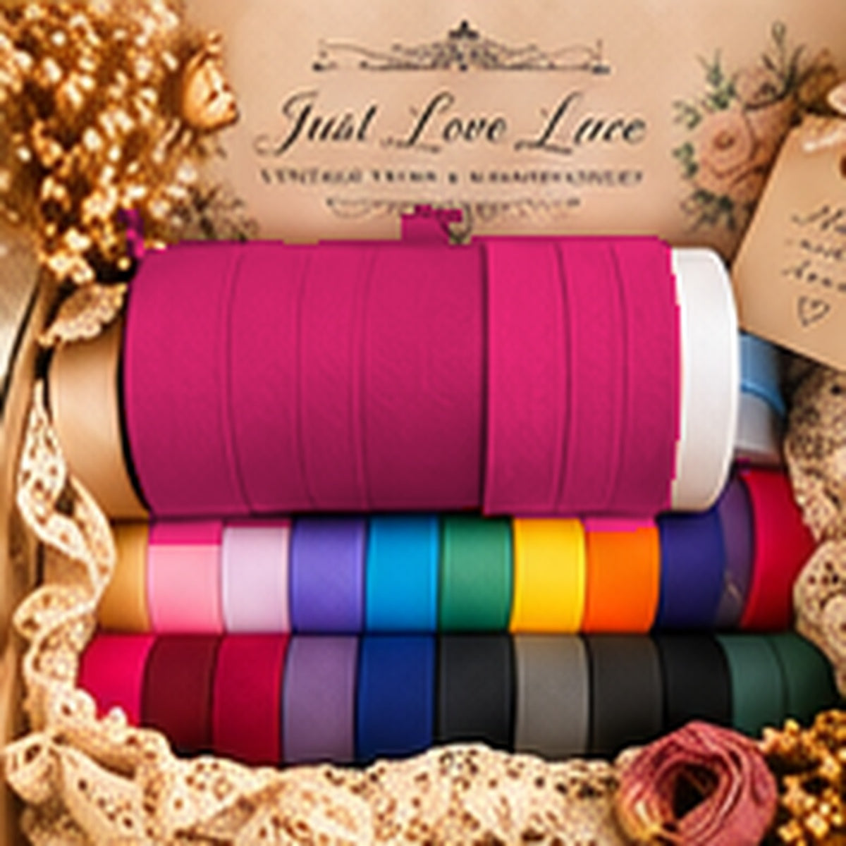 Just Love Lace cotton bias binding — Cerise pink