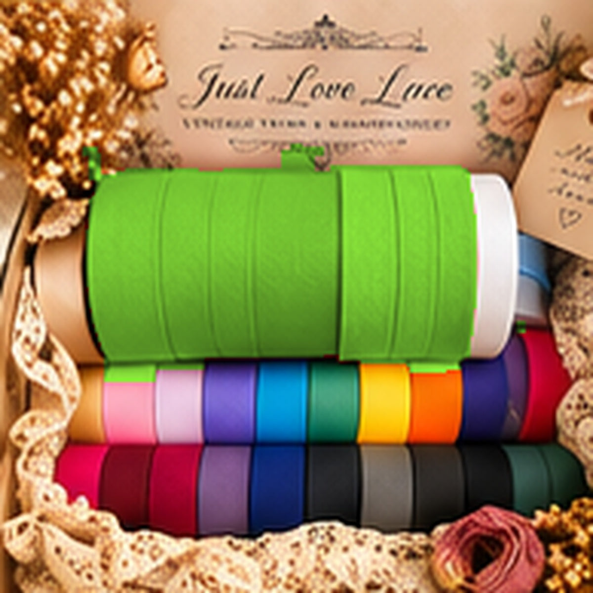 Just Love Lace cotton bias binding — Lime Green