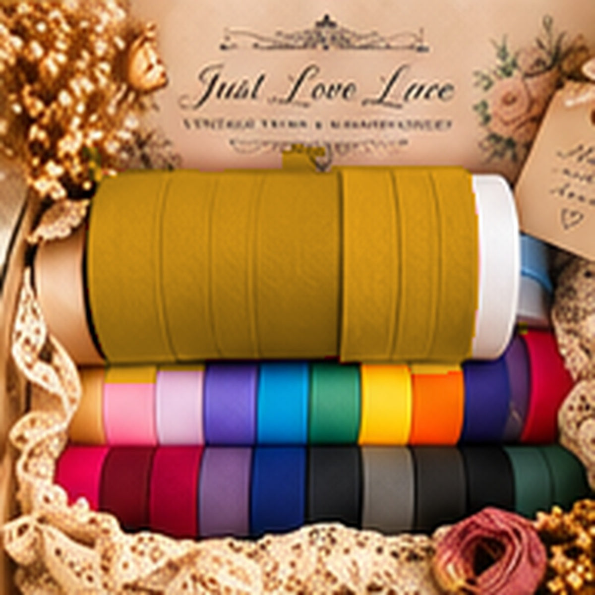Just Love Lace cotton bias binding — Mustard