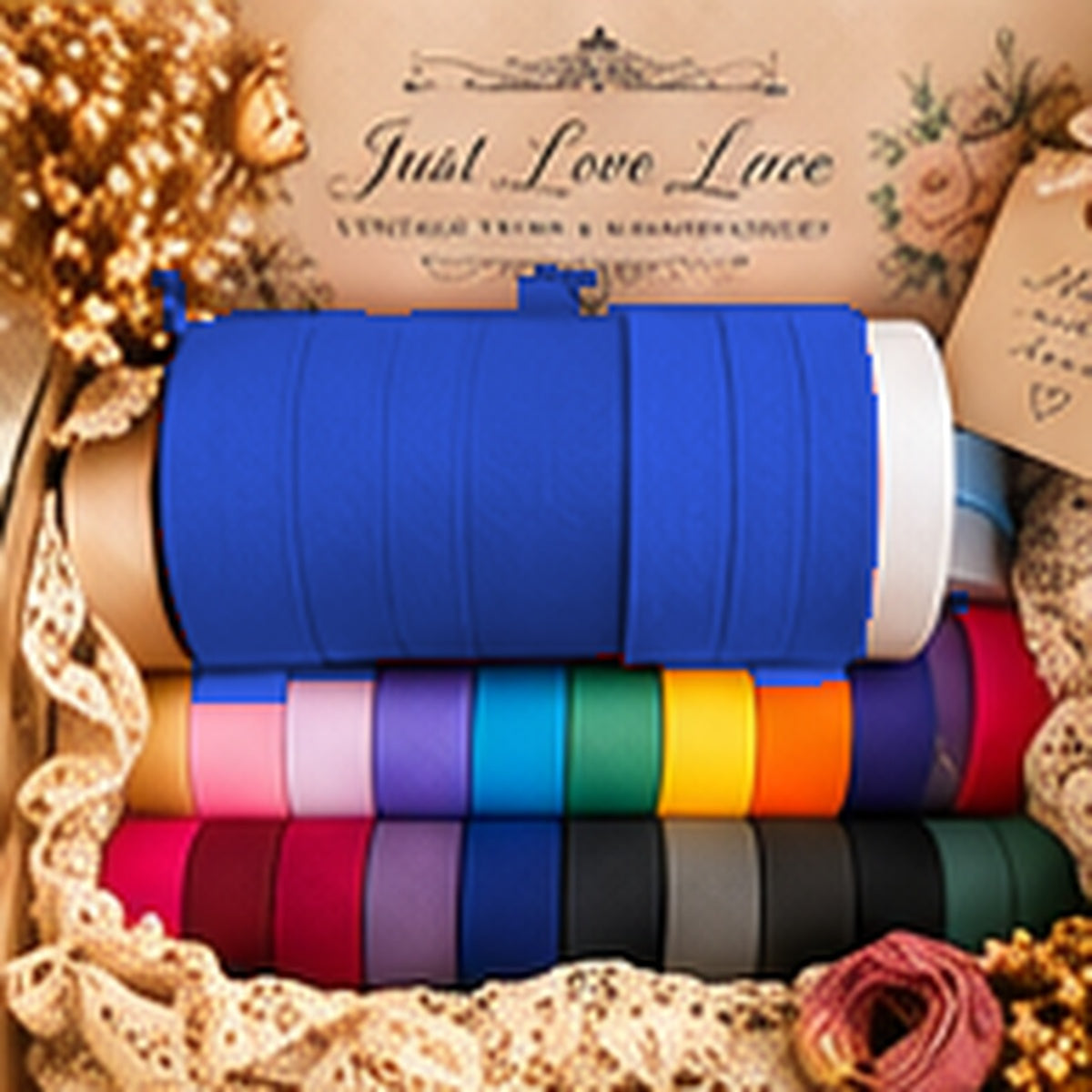 Just Love Lace cotton bias binding — Royal blue