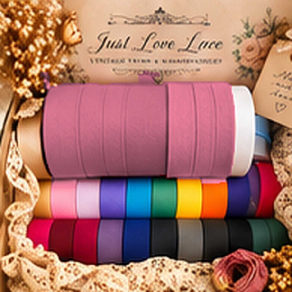 Just Love Lace cotton bias binding — Pink
