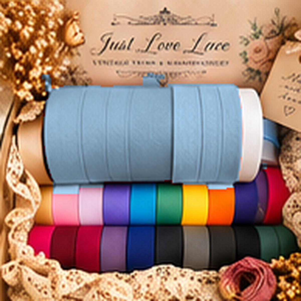 Just Love Lace cotton bias binding — Powder blue
