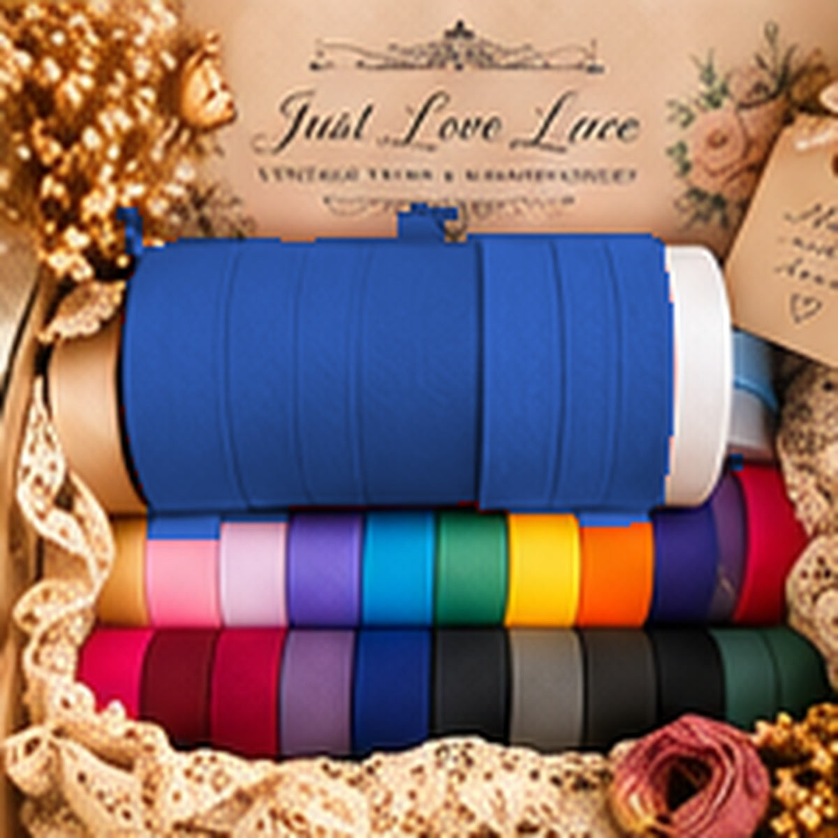 Just Love Lace cotton bias binding — Navy blue