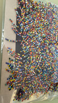 Multi-coloured beaded trim