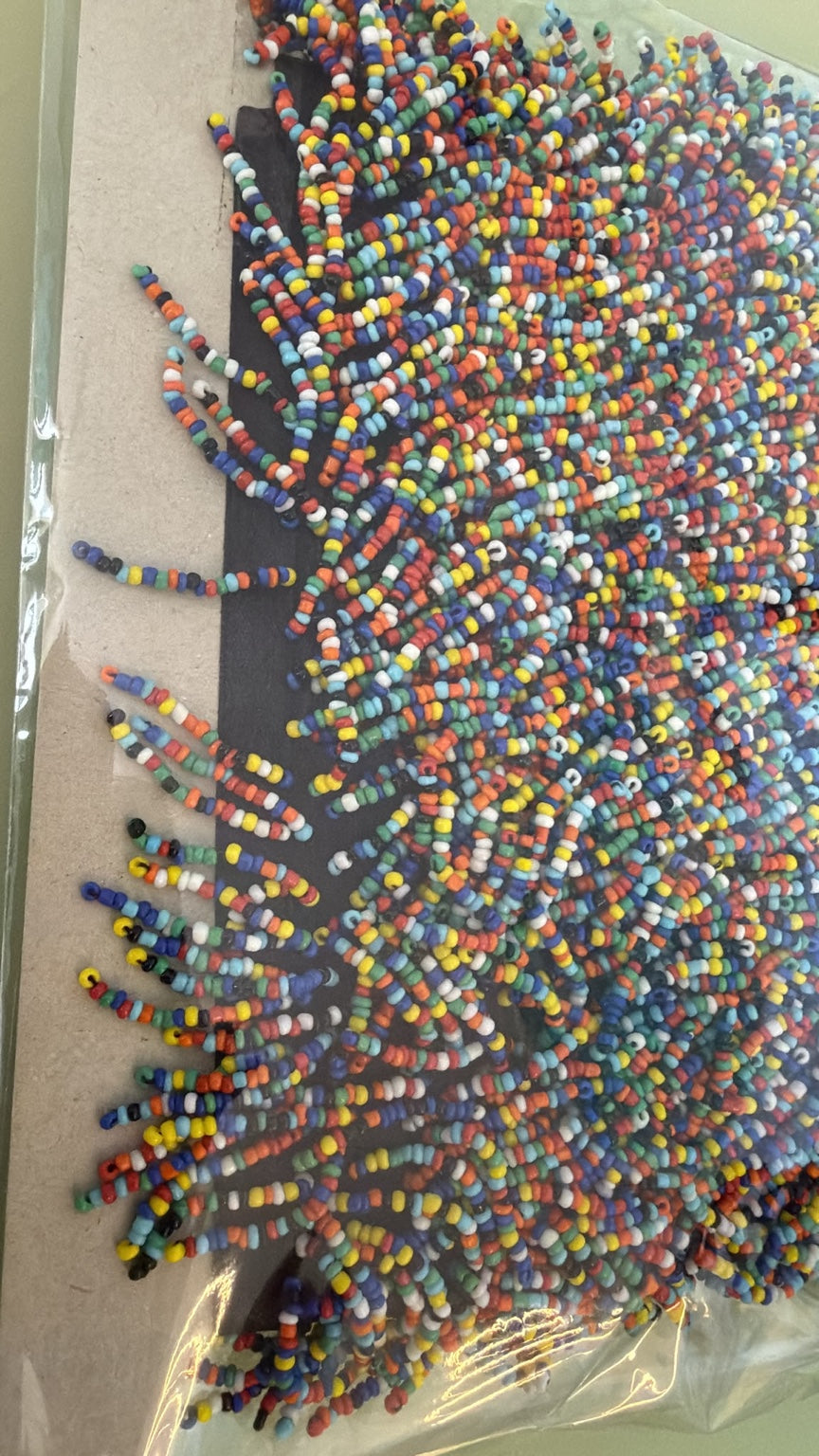 Multi-coloured beaded trim