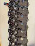 Sequin Lace – Plum | 125mm Wide