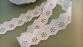 White Broderie Anglaise lace, 30mm wide