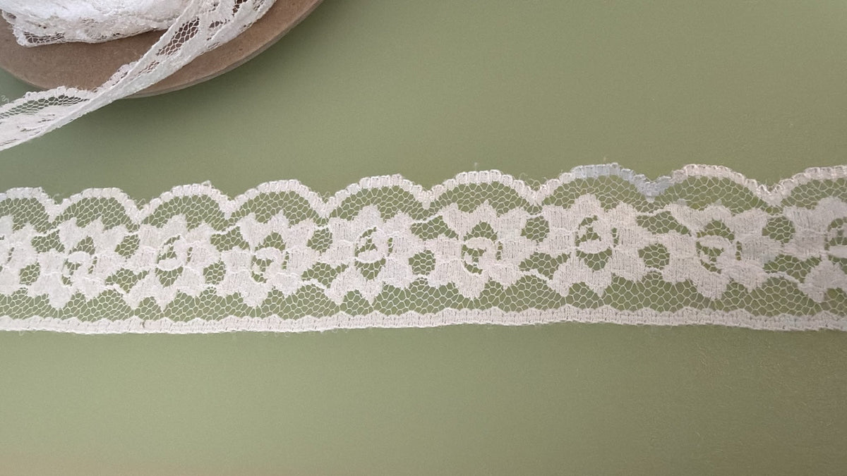 Flower Lace – White | 40mm Wide — supporting merchandising detail image, same product, inspiration only