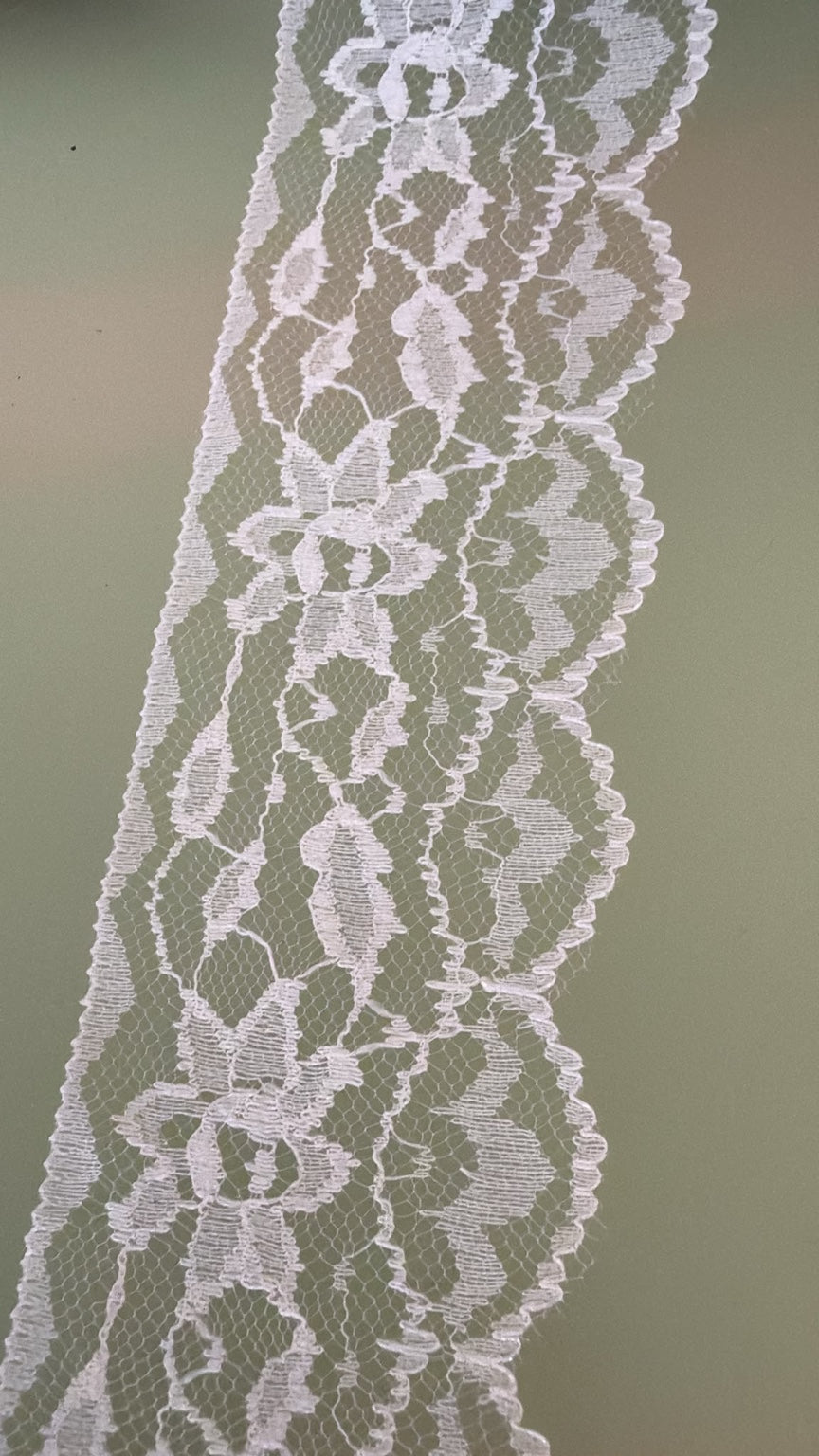 White nylon lace, 60mm wide