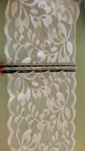 White stretch lace, 120mm wide